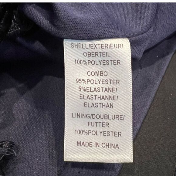 Adrianna Papell Illusion Neckline Navy Lace Sheath Dress - Picture 12 of 12